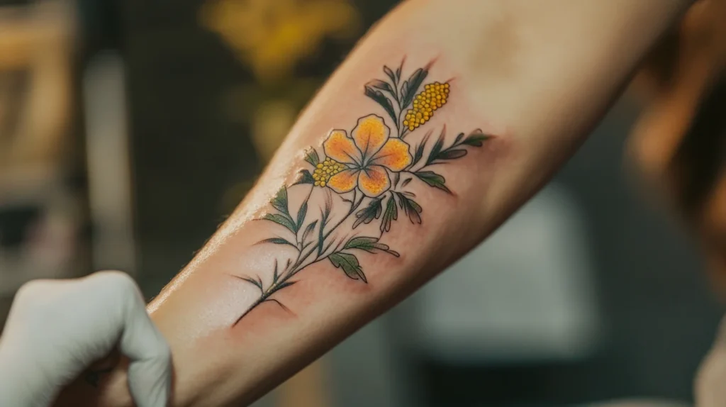 tatouage mimosa