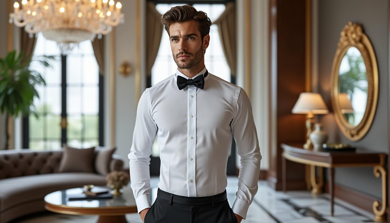 découvrez notre collection de chemises col cassé, sublimées par un nœud papillon caché qui incarne l'élégance moderne. alliez raffinement et originalité pour chaque occasion, tout en affichant un style unique et audacieux.