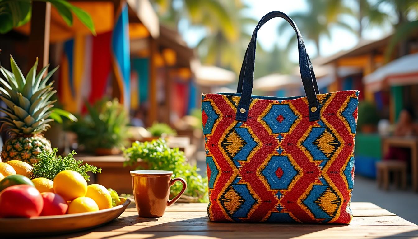 découvrez notre sac cabas à motifs wax africains, l'accessoire incontournable de l'été alliant style coloré et praticité. parfait pour vos sorties estivales, il apporte une touche d'originalité à votre look.