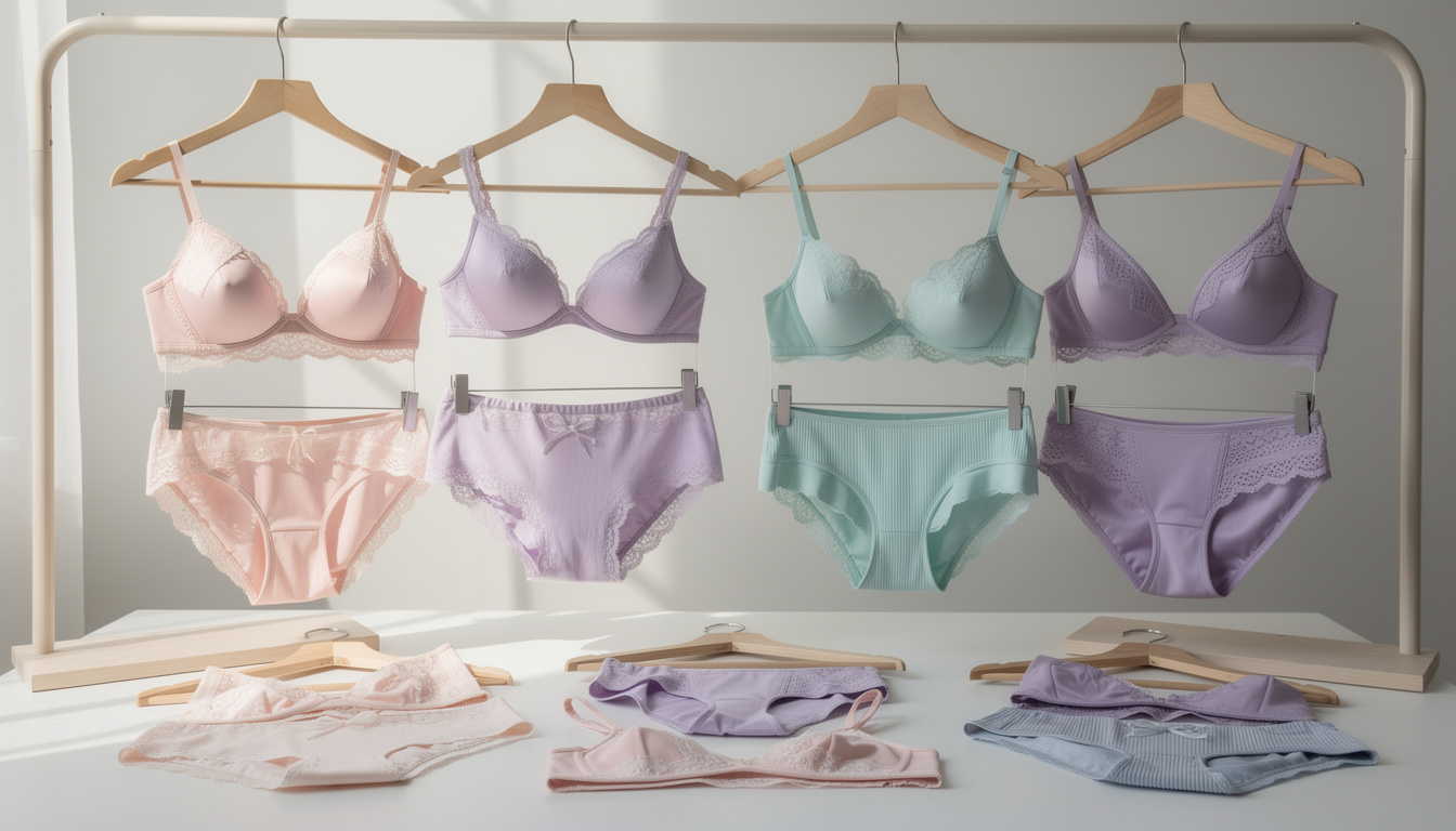 découvrez les ensembles de lingerie pastel pour jeune fille, alliant douceur et élégance pour un look délicat et raffiné au quotidien.