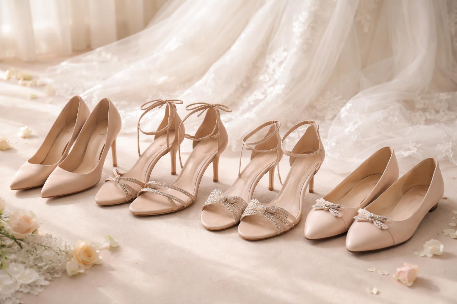 découvrez comment choisir les chaussures nude parfaites pour accompagner votre robe blanche de mariée et sublimer votre look le jour j.