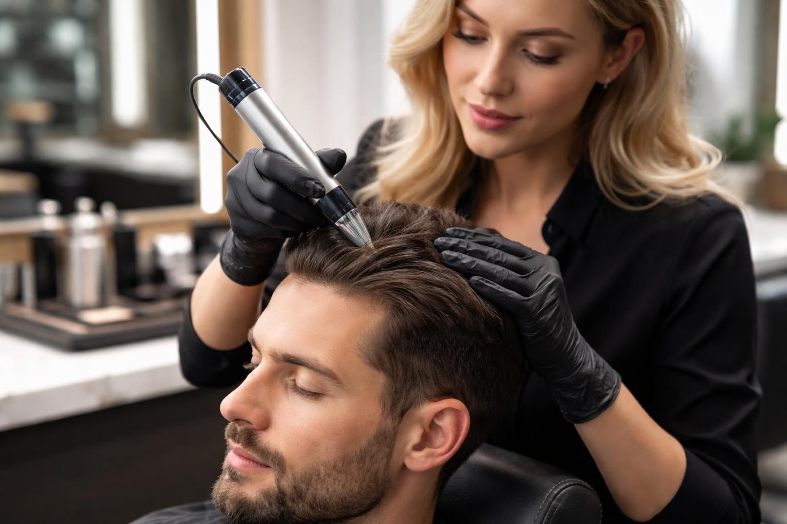 découvrez pourquoi le dermapen pour cheveux est devenu un outil indispensable chez les coiffeurs professionnels pour stimuler la croissance capillaire et revitaliser le cuir chevelu.