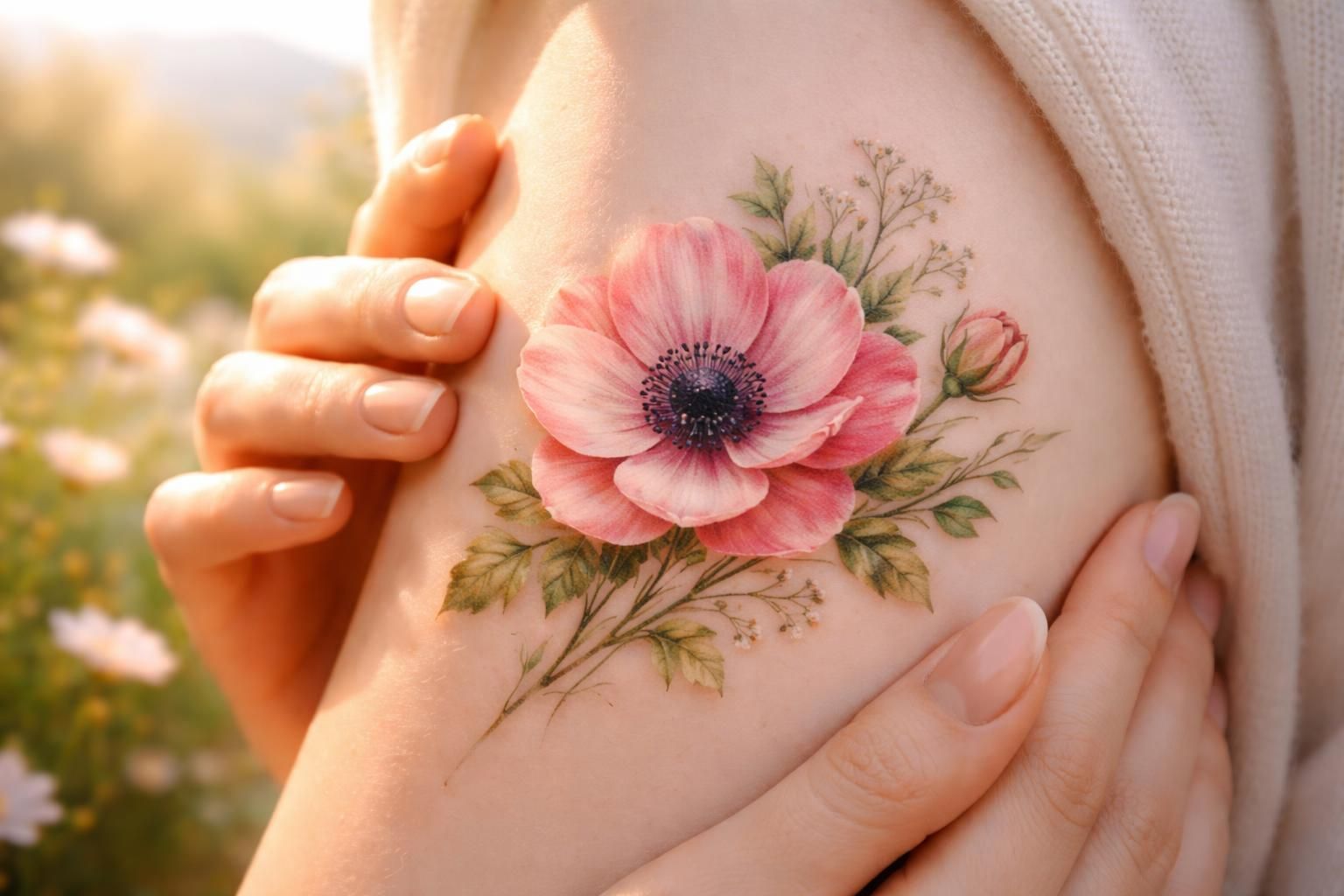 découvrez la signification profonde du tatouage anémone, symbole d'amour sincère et de protection, et laissez-vous inspirer par ce motif chargé d'émotions.
