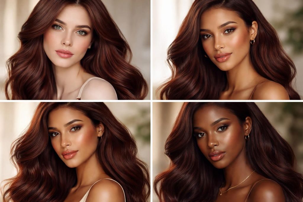 découvrez des inspirations pour adopter la couleur cheveux châtain acajou parfaitement adaptée à votre carnation et sublimer votre look.