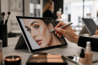 découvrez la démonstration au stylet sur la tablette tactile microsoft, idéale pour les masterclass beauté. précision et simplicité pour sublimer vos créations.