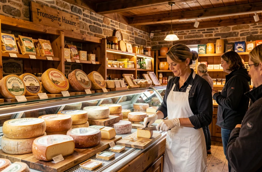 Fromagerie Haxaire à Lapoutroie avec fromages régionaux alsaciens en vente directe